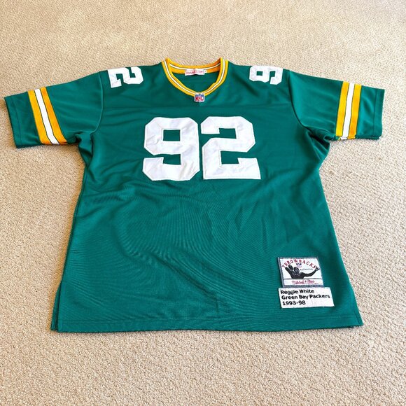 Reggie White NFL Jersey Mitchell Ness #92 Green Bay Packers Throwback Sewn Sz 48 - Picture 1 of 12